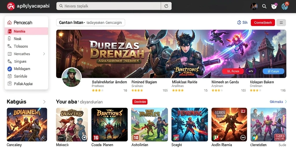 Tampilan awal yang menarik dengan pilihan karakter yang bervariasi.