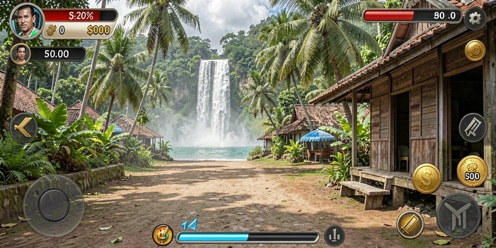 Tampilan awal permainan DEWAGARUDA yang menggugah selera.