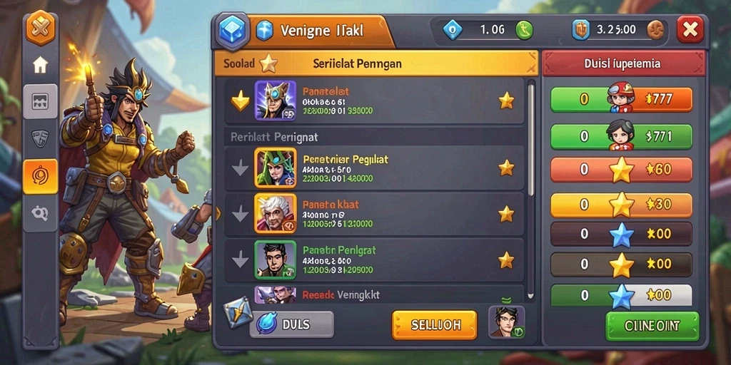 Screenshot menunjukkan antarmuka permainan yang menarik dan user-friendly.