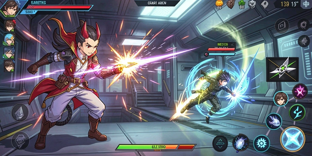 Tangkapan layar memperlihatkan aksi seru dalam game.